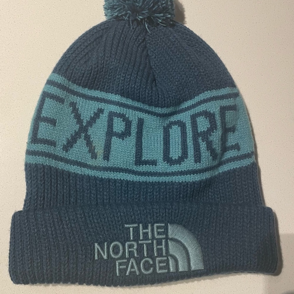 North face blue beanie